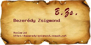 Bezerédy Zsigmond névjegykártya