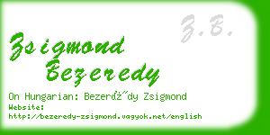 zsigmond bezeredy business card